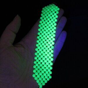 Woven Uranium glass bead bracelet